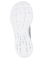 SKECHERS, stylische Damen-Sneaker, mit geformter Slip-Ins Fersenplatte WEISS-SILBER